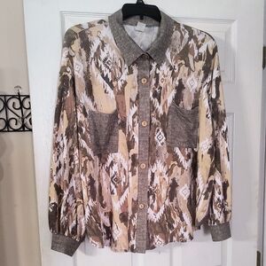 Beautiful Ladies Jacket - Gray, Tan, White And Brown